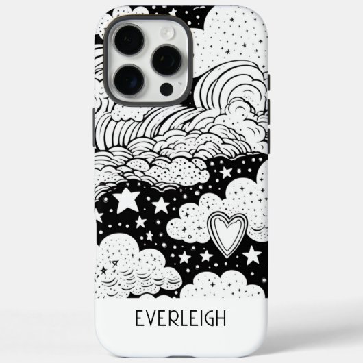 Coques Case-Mate iPhone Dames célestes Doodles Personnalisés (Verso)