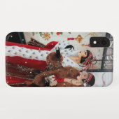 Coques Case-Mate iPhone dames de Noël rétro art déco (Dos (Horizontal))