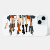 Coques Case-Mate iPhone Dames du Texas Boots et Chapeaux Orange Brûlé (Verso (horizontal))