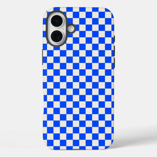 Coques Case-Mate iPhone Damier cobalt et crème (Verso)
