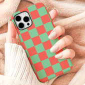Coques Case-Mate iPhone Damier Corail et Menthe