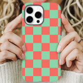 Coques Case-Mate iPhone Damier Corail Menthe
