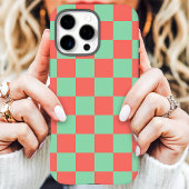 Coques Case-Mate iPhone Damier Corail Menthe