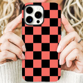 Coques Case-Mate iPhone Damier Corail Noir