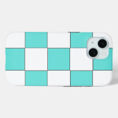 Coques Case-Mate iPhone Damier Cyan Vert (Verso (horizontal))