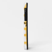 Coques Case-Mate iPhone damier jaune noir ajouter nom date anniversaire (Dos/Gauche)