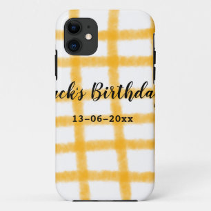 Case-Mate iPhone Case damier jaune noir ajouter nom date anniversaire