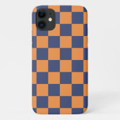 Coques Case-Mate iPhone Damier Navy Et Orange (Dos)