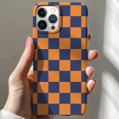 Coques Case-Mate iPhone Damier Navy Et Orange