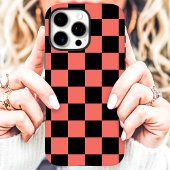 Coques Case-Mate iPhone Damier Noir et Corail
