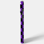 Coques Case-Mate iPhone Damier noir et violet esthétique avec point rétro (Verso / Gauche)