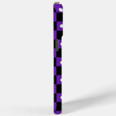 Coques Case-Mate iPhone Damier noir et violet esthétique avec point rétro (Verso / Droite)
