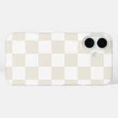 Coques Case-Mate iPhone Damier Rétro Crème et Blanc (Verso (horizontal))