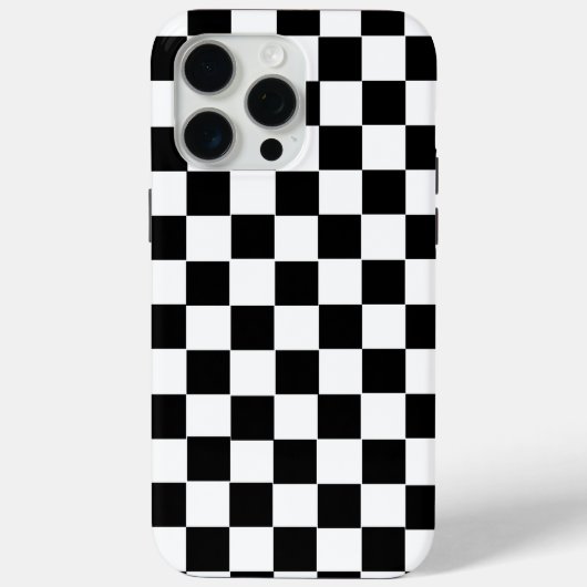 Coques Case-Mate iPhone Damier rétro noir et blanc esthétique (Verso)