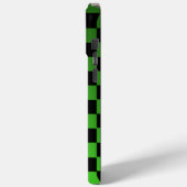 Coques Case-Mate iPhone Damier rétro noir et vert esthétique (Verso / Gauche)