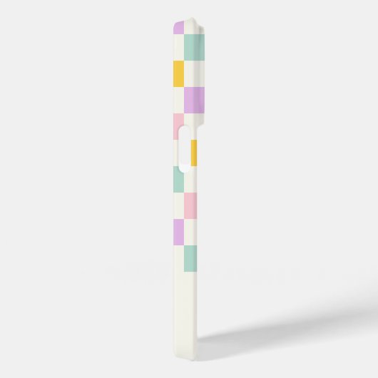 Coques Case-Mate iPhone damier rose jaune violet bleu (Verso / Droite)