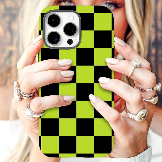 Coques Case-Mate iPhone Damier Vert Noir