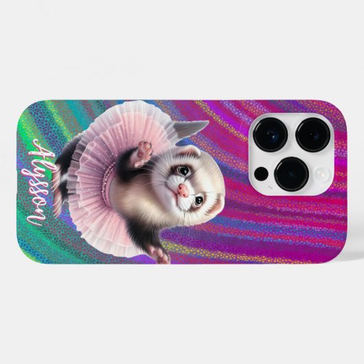 Coques Case-Mate iPhone Dancing Ferret dans un ballet Tutu Doing (Verso (horizontal))