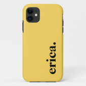 Coques Case-Mate iPhone Dandelion Jaune Couleur Solide Nom élégant (Dos)