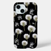 Coques Case-Mate iPhone Dandelions Fluffés Sur Noir (Verso)