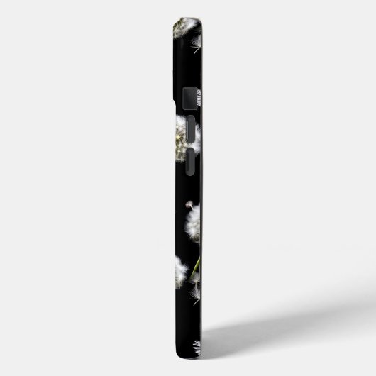 Coques Case-Mate iPhone Dandelions Fluffés Sur Noir (Verso / Gauche)