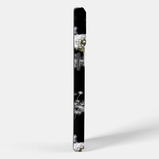 Coques Case-Mate iPhone Dandelions Fluffés Sur Noir (Verso / Droite)