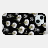 Coques Case-Mate iPhone Dandelions Fluffés Sur Noir (Verso (horizontal))