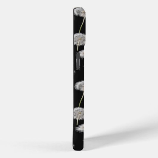 Coques Case-Mate iPhone Dandelions Fluffés Sur Noir (Verso / Droite)
