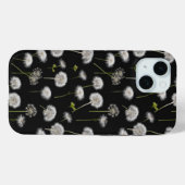 Coques Case-Mate iPhone Dandelions Fluffés Sur Noir (Verso (horizontal))