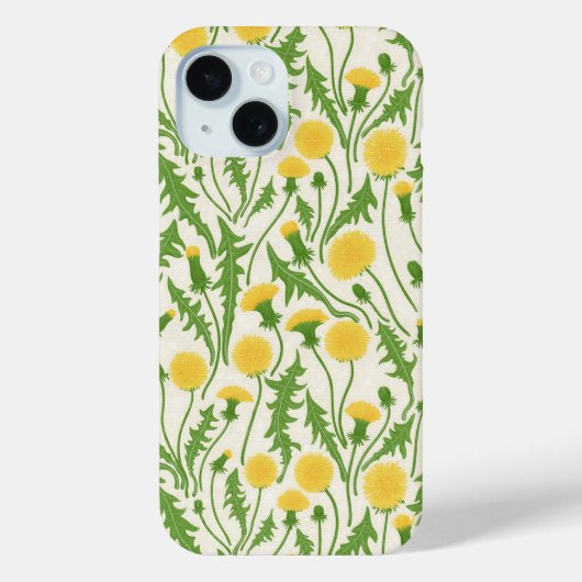 Coques Case-Mate iPhone Dandelions, vert, jaune et blanc (Verso)