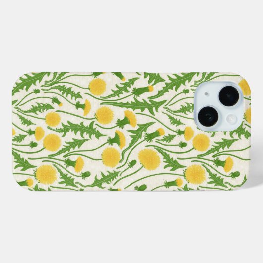 Coques Case-Mate iPhone Dandelions, vert, jaune et blanc (Verso (horizontal))
