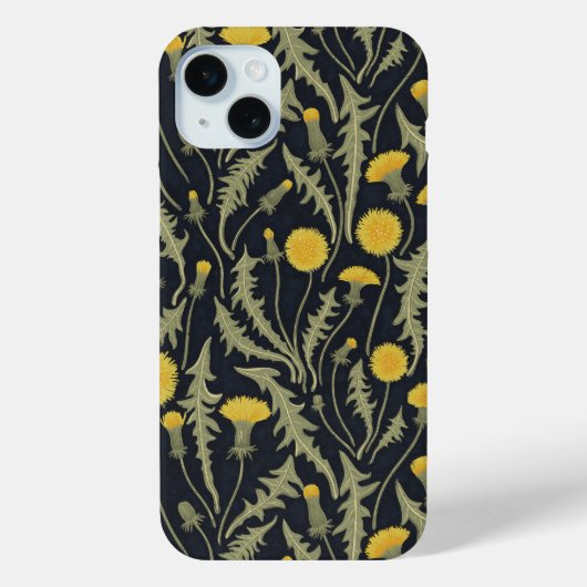 Coques Case-Mate iPhone Dandelions, vert, jaune et noir (Verso)