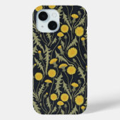 Coques Case-Mate iPhone Dandelions, vert, jaune et noir (Verso)