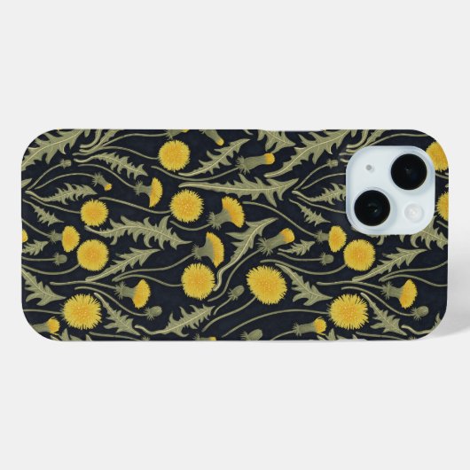 Coques Case-Mate iPhone Dandelions, vert, jaune et noir (Verso (horizontal))