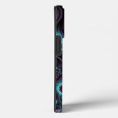 Coques Case-Mate iPhone Dans la profondeur Bleu rose Abstrait Fractal Art (Verso / Droite)