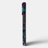 Coques Case-Mate iPhone Dans la profondeur Bleu rose Abstrait Fractal Art (Verso / Gauche)