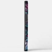 Coques Case-Mate iPhone Dans la profondeur Bleu rose Abstrait Fractal Art (Verso / Droite)