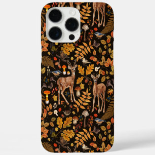 Coques iPhone 16 Pro Max Dans les bois / Cerf d'automne sur noir