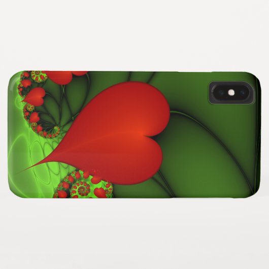 Coques Case-Mate iPhone Danse Coeurs rouges Moderne Art Abstrait fractal (Dos (Horizontal))