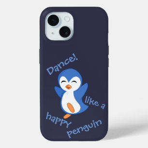 Coque Pour iPhone 15 Danse mignonne comme un joyeux pingouin bleu
