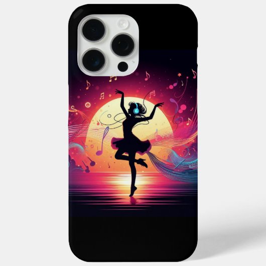 Coques Case-Mate iPhone Danse sous le coucher du soleil – Art vectoriel po (Verso)
