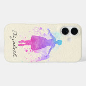 Coques Case-Mate iPhone Danseur de ballet d'aquarelle à Pointe - Votre nom (Verso (horizontal))