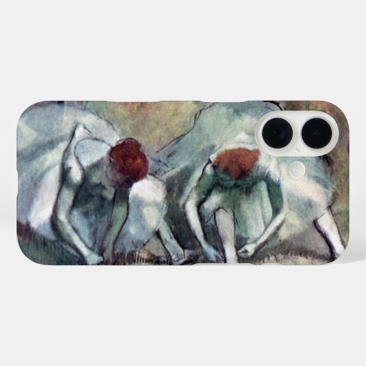 Coques Case-Mate iPhone Danseuses lacant leurs chaussures par Edgar Degas (Verso (horizontal))