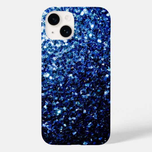 Coques Case-Mate iPhone Dark Blue deep shiny faux glitter sparkles (Verso)