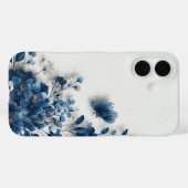 Coques Case-Mate iPhone Dark Blue Flowers  (Verso (horizontal))