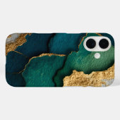 Coques Case-Mate iPhone Dark Blue, Green & Gold (Verso (horizontal))