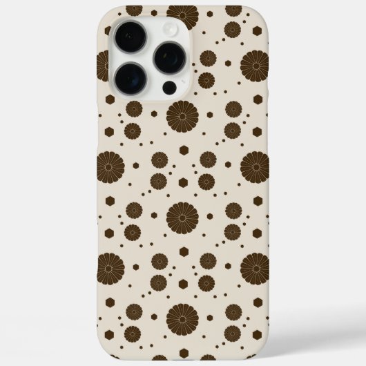 Coques Case-Mate iPhone Dark Brown Micro Floral Beige (Verso)