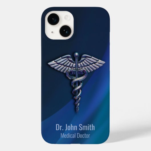 Coques Case-Mate iPhone Dark Chrome Holographique 3D Médicale Caduceus (Verso)