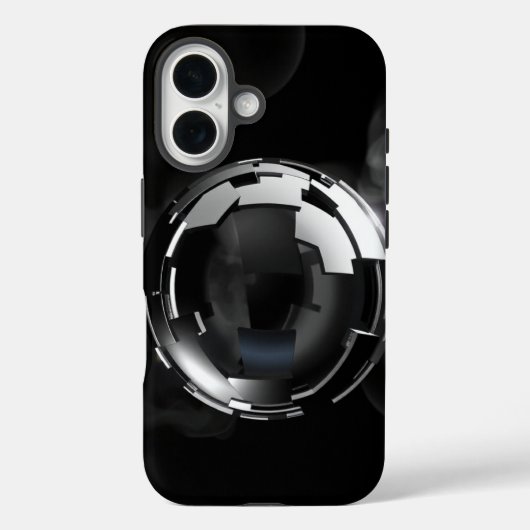 Coques Case-Mate iPhone Dark Chrome Orb – Ultra-Premium Futuristic Aesthet (Verso)