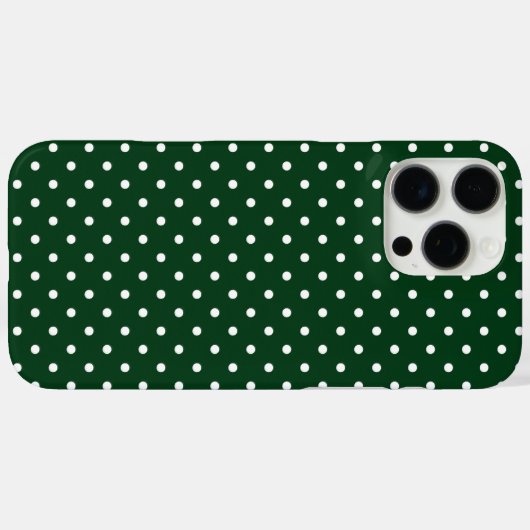 Coques Case-Mate iPhone Dark Green and White Polka Dot Pattern (Verso (horizontal))